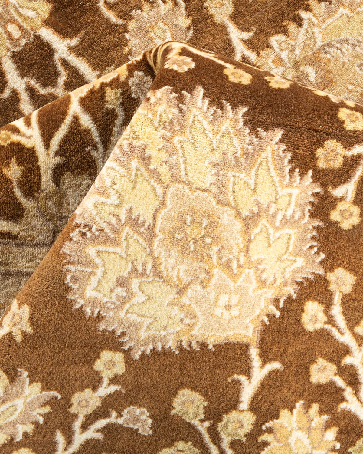 Handmade Wool Traditional Floral Mogul Yellow 4x6 Area Rug - Solo Rugs One of a Kind Hand Knotted - Perfect for Living Room, Bedroom, or Home Decor