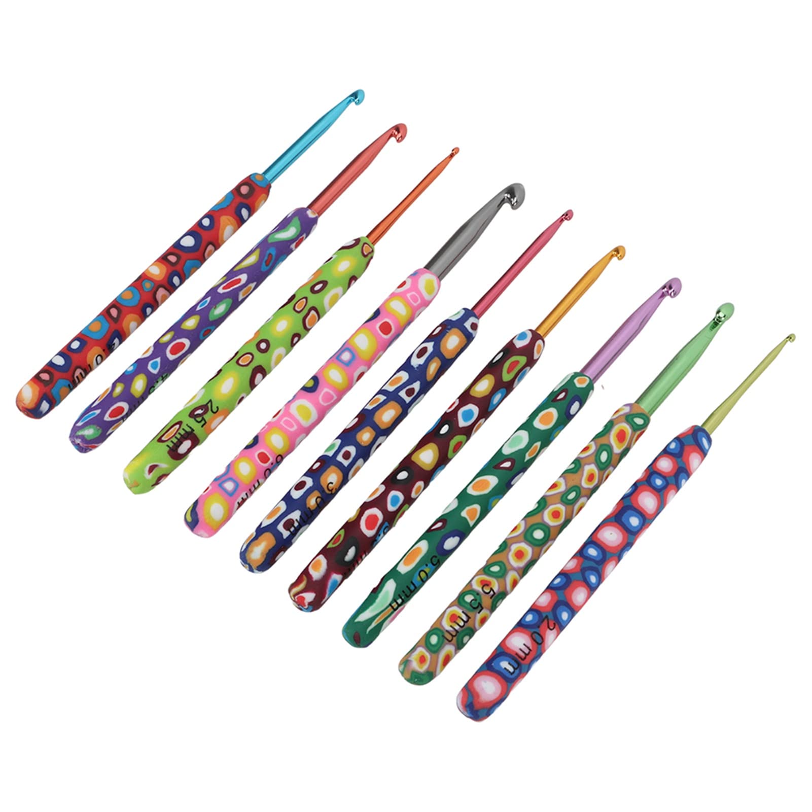 9PCS Ergonomic Crochet Hooks Set - Colorful Comfort Grip Needles for Arthritis & Stress Relief - Perfect for Knitting, Crocheting, DIY Crafts & Handmade Gifts