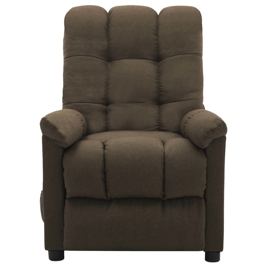 Electric Massage Recliner Chair - Adjustable Lazy Massage Sofa with Side Pockets, Modern Leisure Armchair for Living Room, Office & Study - Brown Fabric - Perfect for Relaxation, Work & Home Comfort