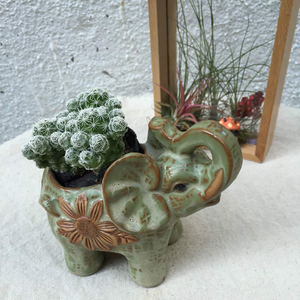 DOITOOL Stylish Ceramic Succulent Planter - Artistic Home Decor Flower Pot for Indoor Plants, Perfect for Living Room, Office, and Garden Decor