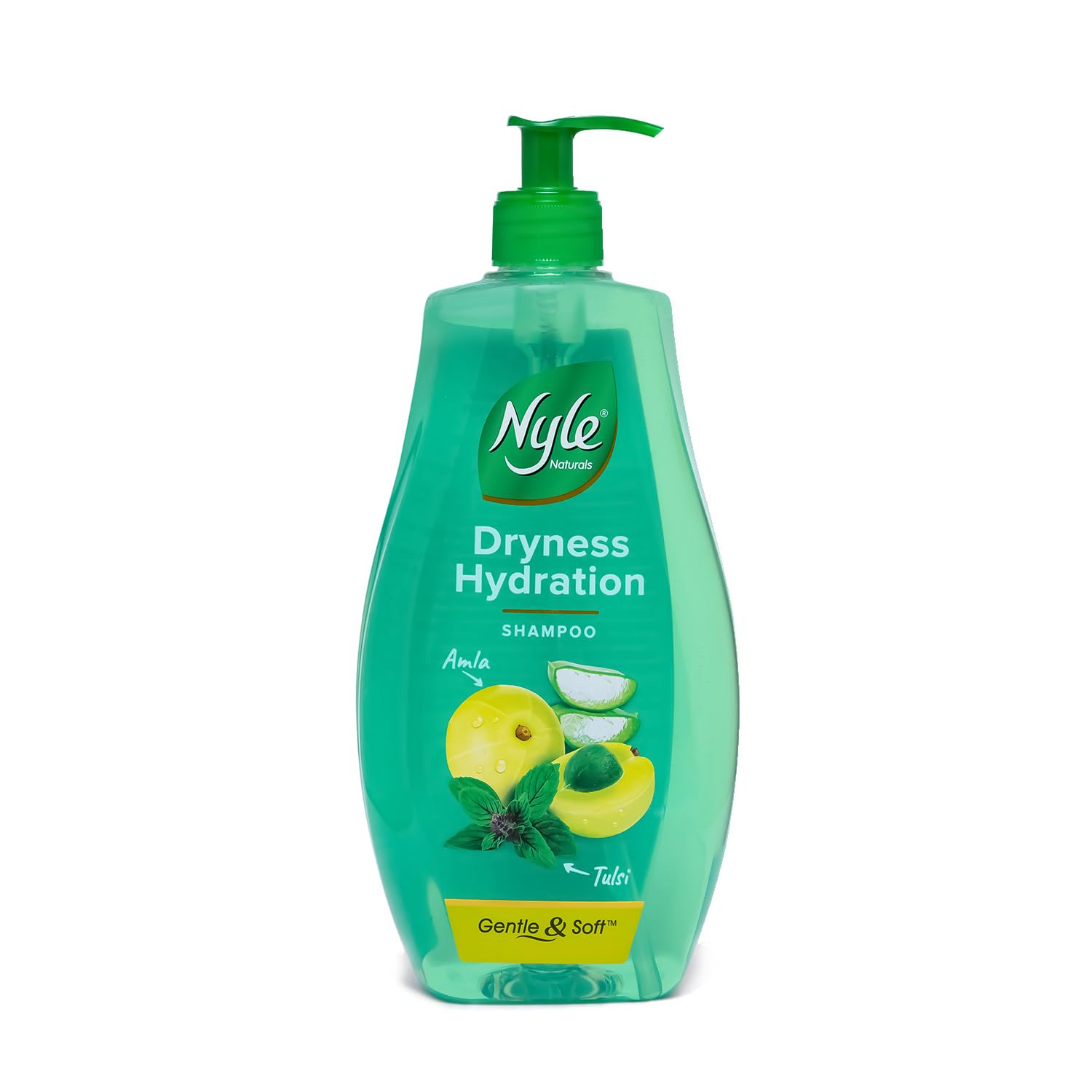 Nyle Naturals Hydrating Shampoo for Dry & Frizzy Hair - 800ml with Tulsi, Amla & Aloe Vera | Gentle Moisturizing Shampoo for Men & Women | Perfect for Damaged Hair Repair & Daily Hydration