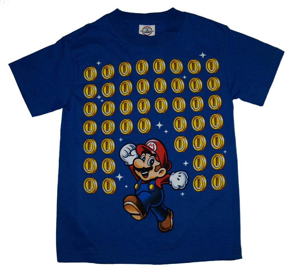 Nintendo Super Mario Bros Coin Jackpot Youth T-Shirt | Official Video Game Tee for Boys & Girls | Perfect for Gaming Events & Cosplay