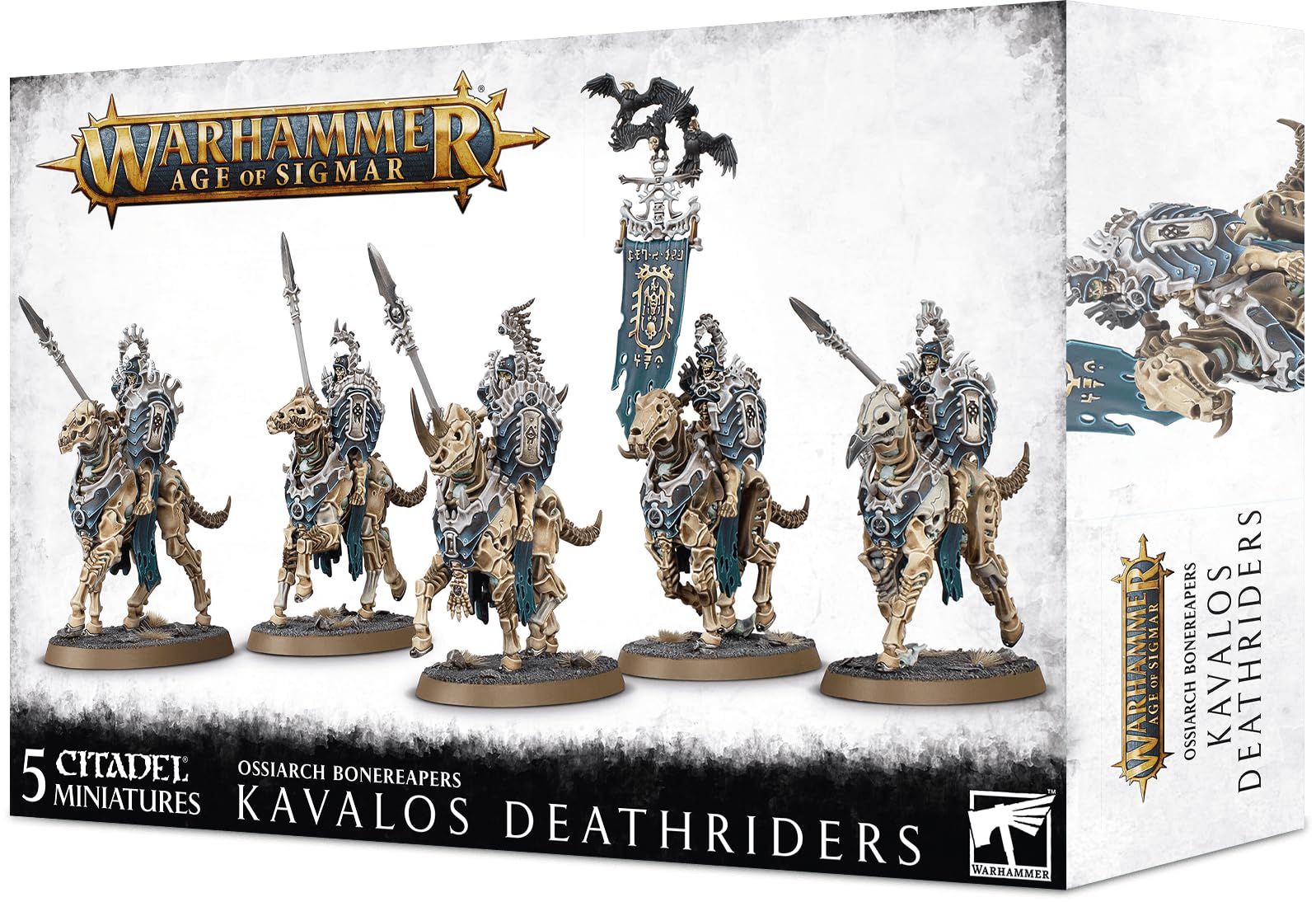 Warhammer Age of Sigmar Ossiarch Bonereapers Kavalos Deathriders Black Miniatures for Tabletop Wargaming and Collecting