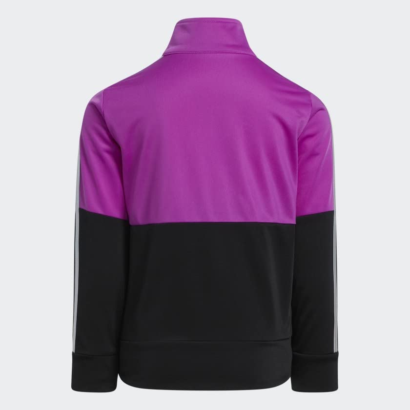 adidas Girls Zip Front Classic Tricot Jacket and Joggers Set - 6X Sonic Fuchsia - Comfortable Athletic Outfit for School, Sports & Casual Wear