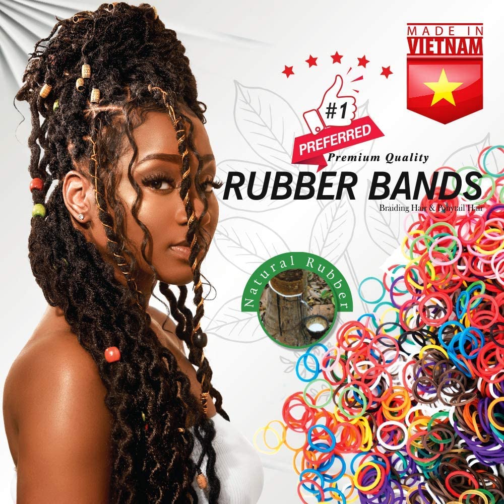 1000 Pcs Soft Elastic Hair Bands - No Damage Stretchy Rubber Bands for Braids, Ponytails & Hair Ties (4-Pack, Dark Brown) | Gentle Hair Accessories for Women, Girls & Kids | Perfect for School, Work, Gym & Daily Styling