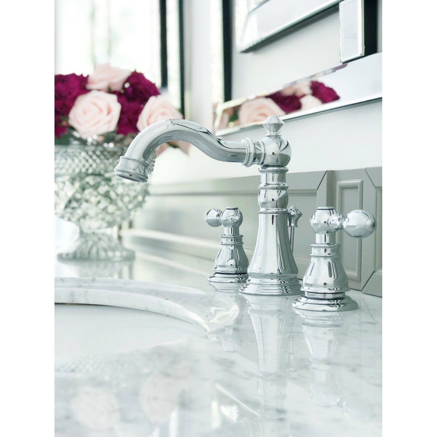 American Classic FSC1971ACL 3-Hole Widespread Bathroom Faucet with Pop-Up Drain - Polished Chrome Finish - Perfect for Modern Bathroom Renovations & Vanity Upgrades