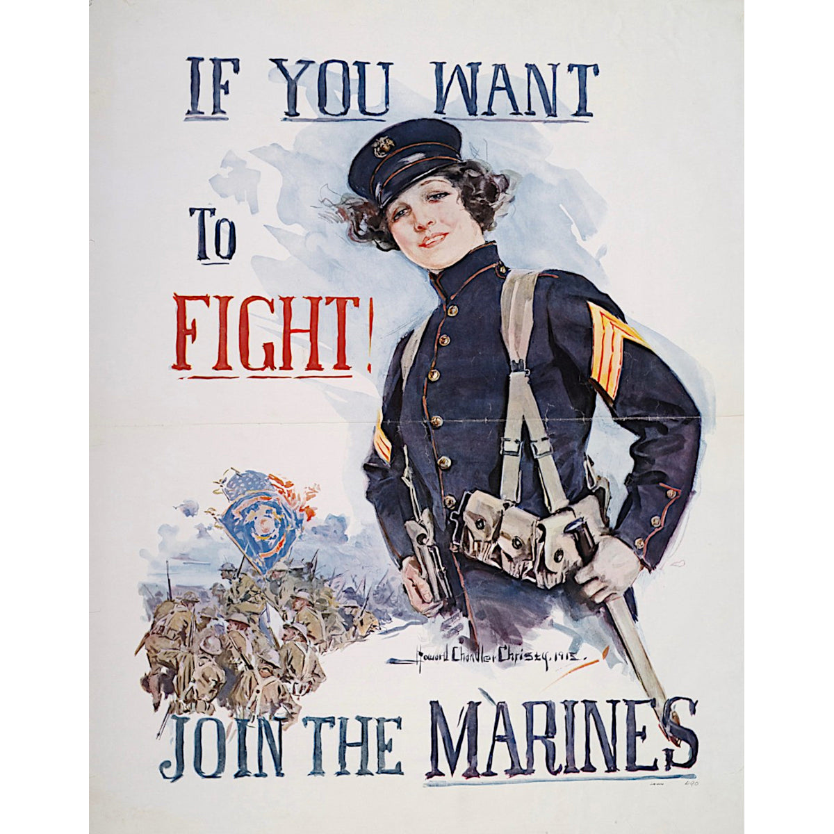 Join the Marines Canvas Print - Patriotic Military Wall Art for Home, Office & Gifts - Perfect for Veterans Day, Military Appreciation & Home Decor