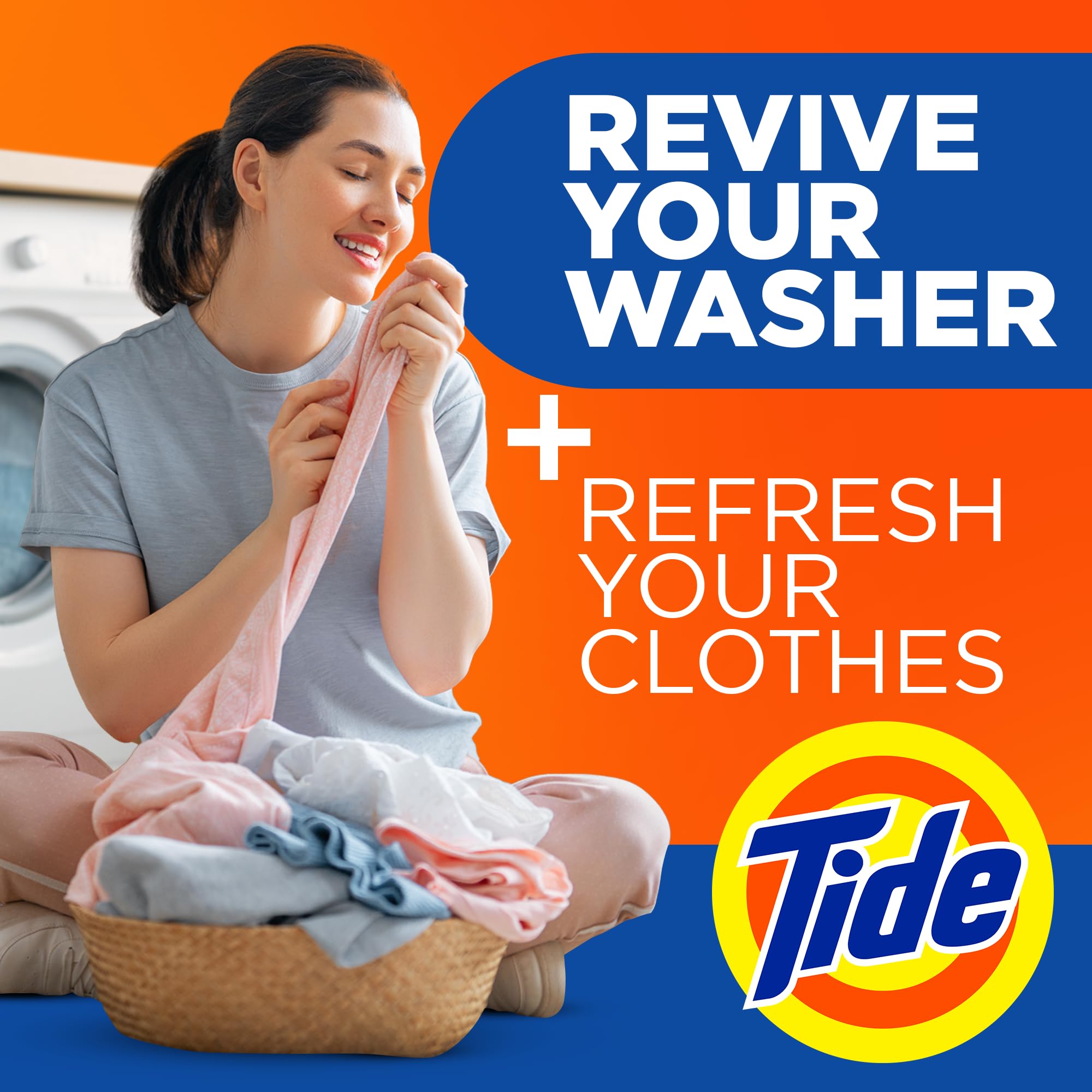 Tide Washing Machine Cleaner with Oxi - Deep Cleaning Residue & Odor Eliminator for Front & Top Loader Washers (10 Month Supply + Calendar) - Perfect for Laundry Maintenance & Fresh-Smelling Clothes