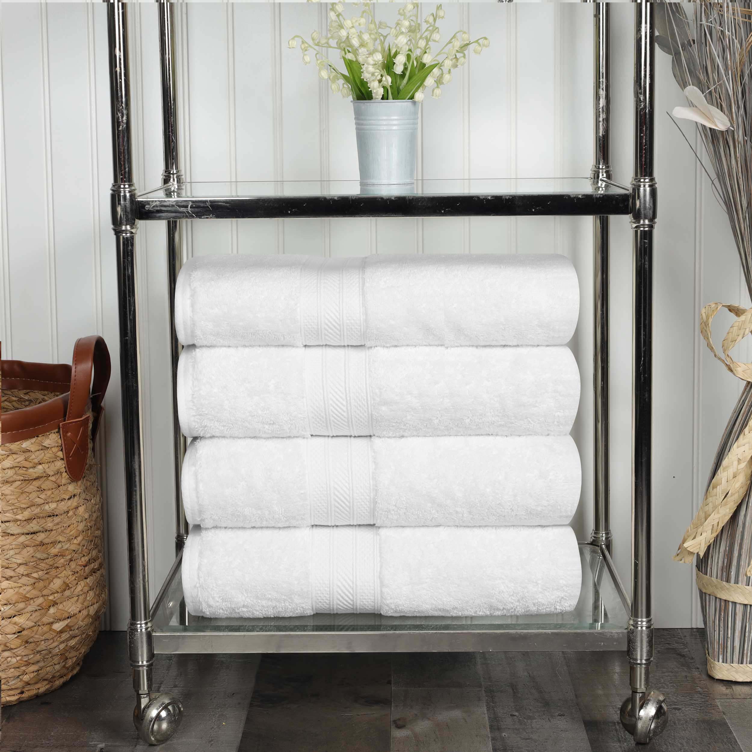 Premium Atlas Cotton 4-Piece Bath Towel Set - Ultra Absorbent, Heavyweight & Soft - Perfect for Spa, Bathroom & Luxury Home Use
