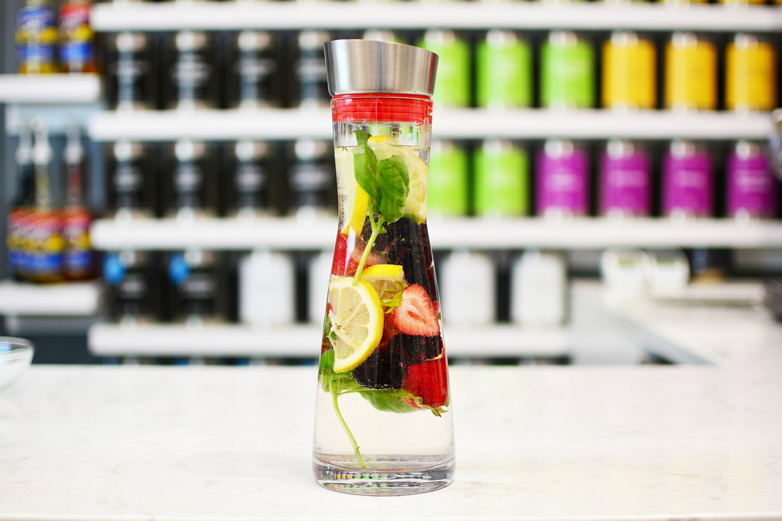 Grosche Rio - 1000ml (32 Oz) Glass Pitcher with Lid - Clear Juice & Infused Water Pitcher - BPA-Free Drink Dispenser for Lemonade, Iced Tea & Fruit Infusions - Perfect for Parties, Kitchen & Dining