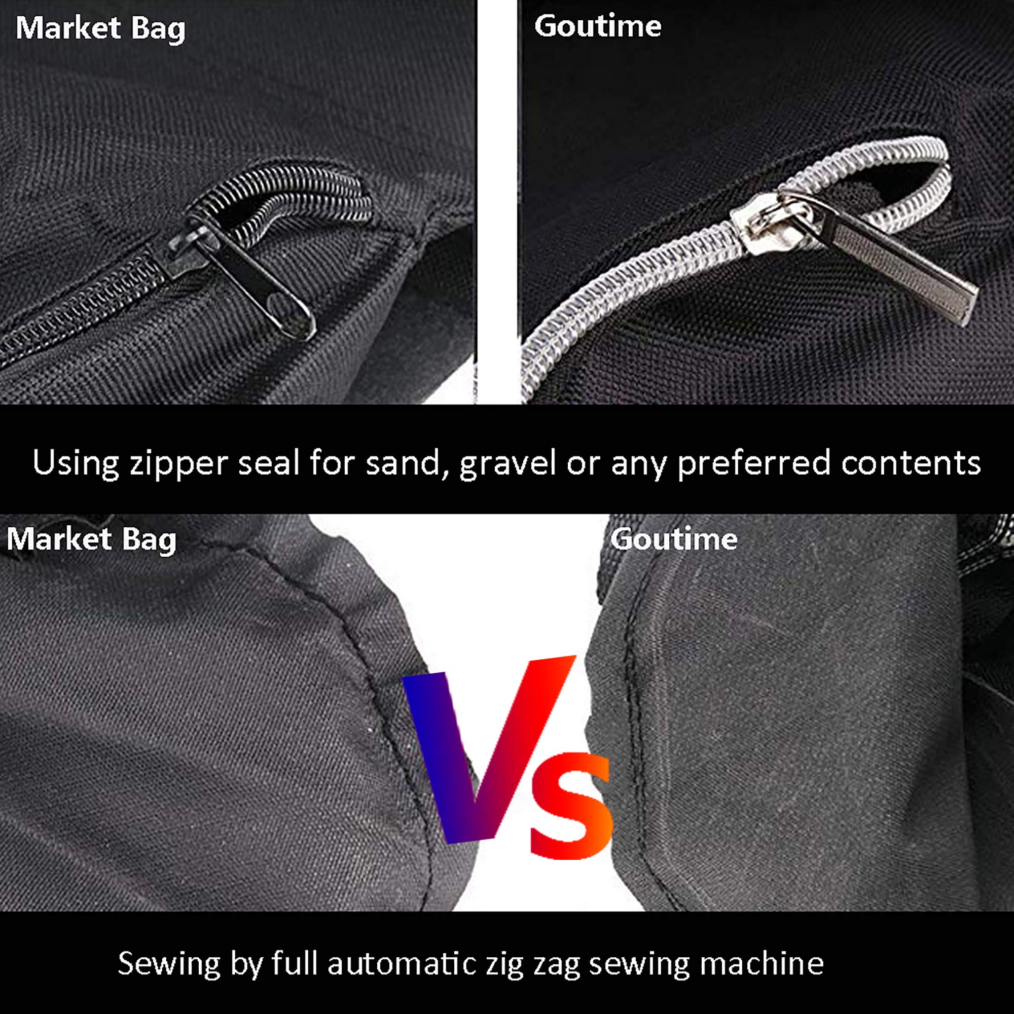 Goutime 4-Pack Heavy Duty Canopy Weights (160lbs) - Sand Bags for Outdoor Pop Up Tents, Gazebos & Sun Shelters - Perfect for Beach, Camping, Backyard Parties & Events - Black