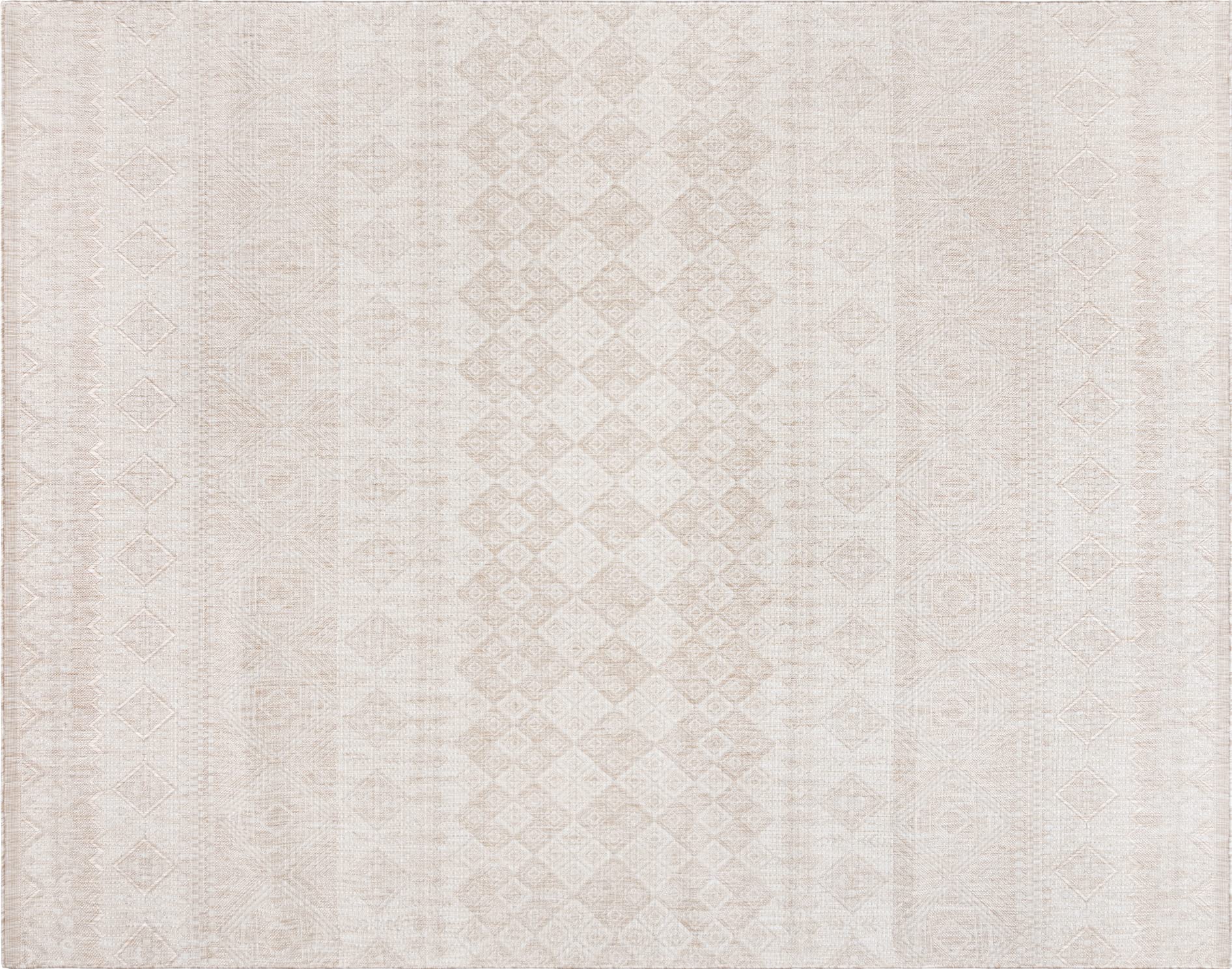 Gertmenian Indoor Outdoor Area Rug 6x9 - Classic Flatweave Moroccan Tribal Design - Stain & UV Resistant Vintage Brown Tan Distressed Carpet - Perfect for Deck, Patio, Mudroom & Living Room Decor