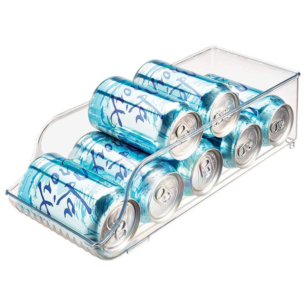 iDesign Linus Fridge Binz Can Organizer - Stackable Beverage Storage Container for Soda, Beer & Energy Drinks - Perfect for Kitchen, Pantry & Office Refrigerator Organization