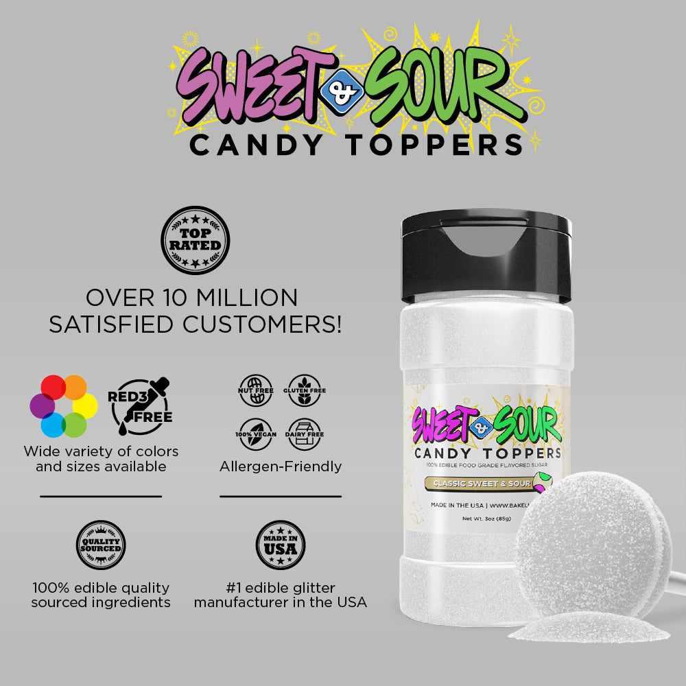 Classic Sweet & Sour Candy Toppers - Bulk Private Label Candy for Baking, Desserts & Party Decorations | Perfect for Cupcakes, Cookies & Candy Buffets