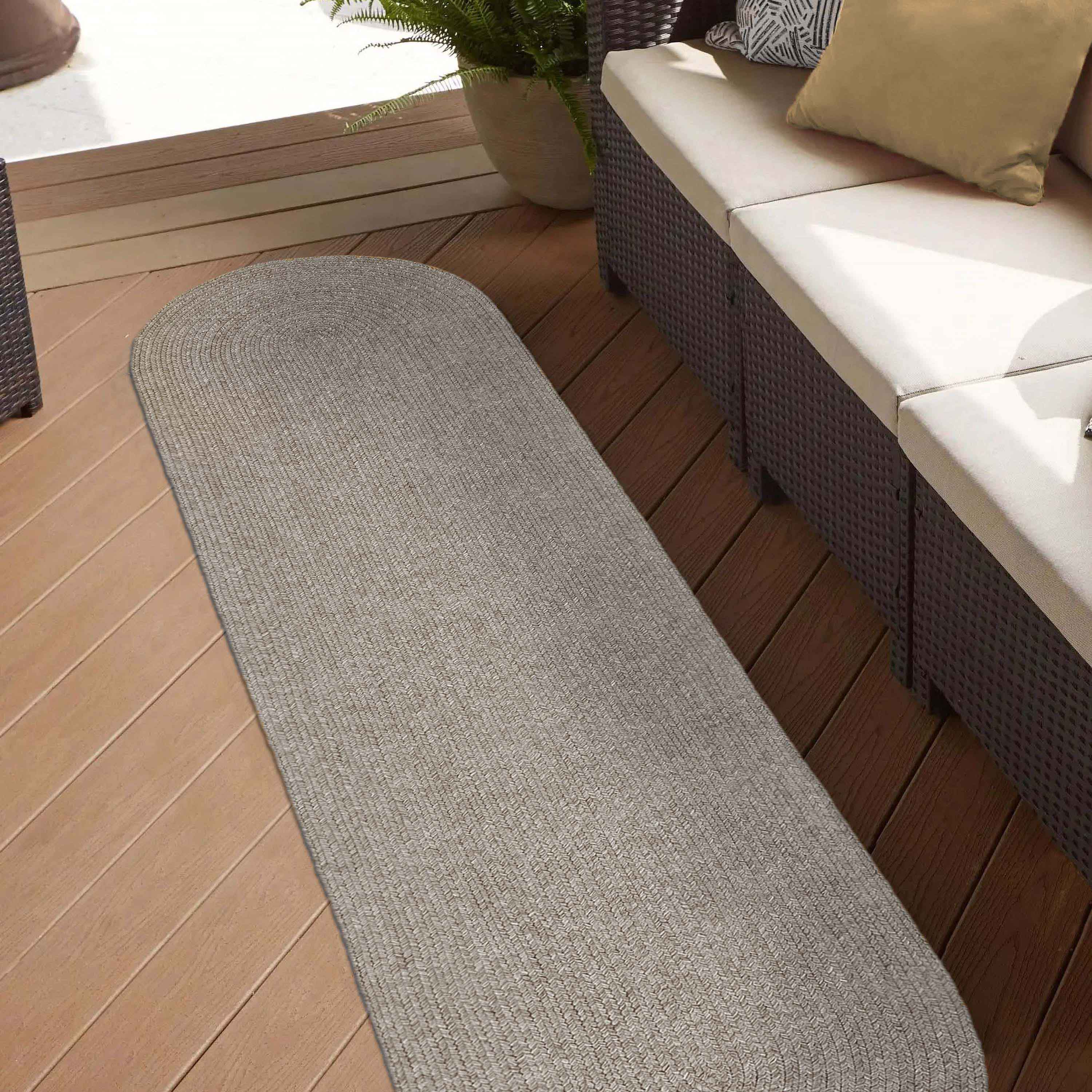 Classic Braided Area Rug - Non-Slip Indoor/Outdoor Oval Rug for Living Room, Bedroom, Patio & Deck - Soft & Durable Home Decor