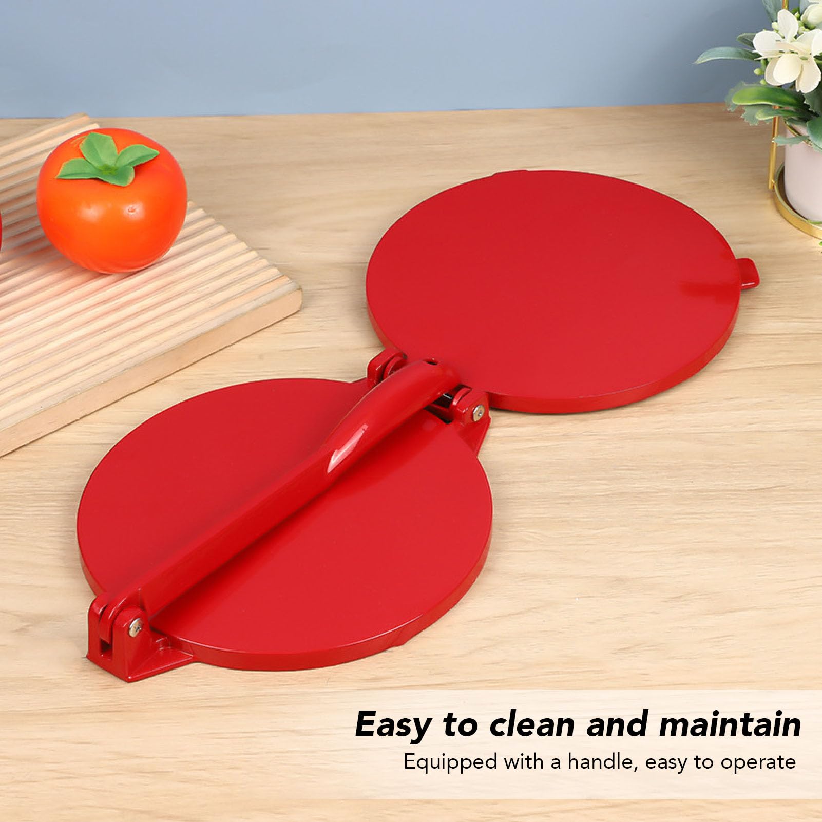 8 Inch Aluminum Alloy Tortilla Press - Manual Dough Press Machine for Flour Tortillas, Pizza Dough & Pie Crusts - Perfect for Mexican Cuisine, Home Cooking & Restaurant Use
