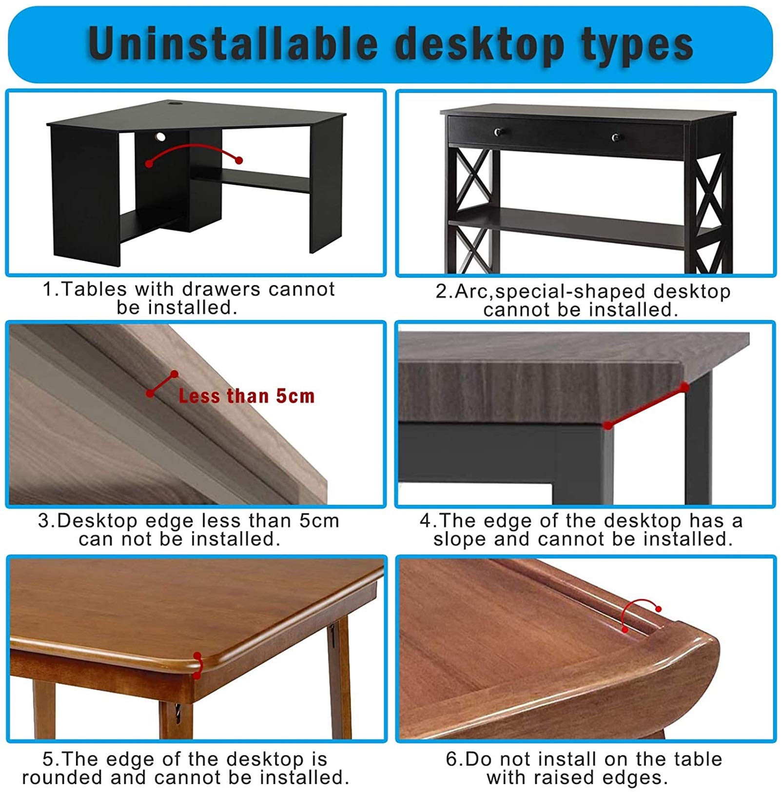 LIJCC Under Desk Keyboard Tray - 25x9.8 Inch Clamp-On Computer Keyboard & Mouse Drawer for Home & Office - Ergonomic Workspace Solution for Desks, Gaming Setups & Compact Spaces