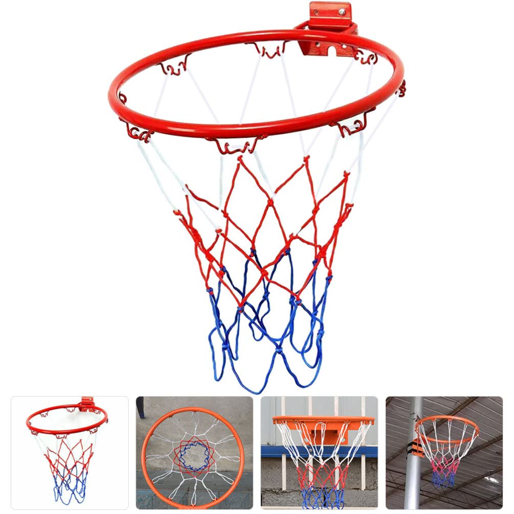 BESPORTBLE 32cm Basketball Hoop - Wall Mounted & Outdoor Basketball Rim with Net - Durable Indoor/Outdoor Basketball Goal for Kids, Backyard, Driveway & Kindergarten Play