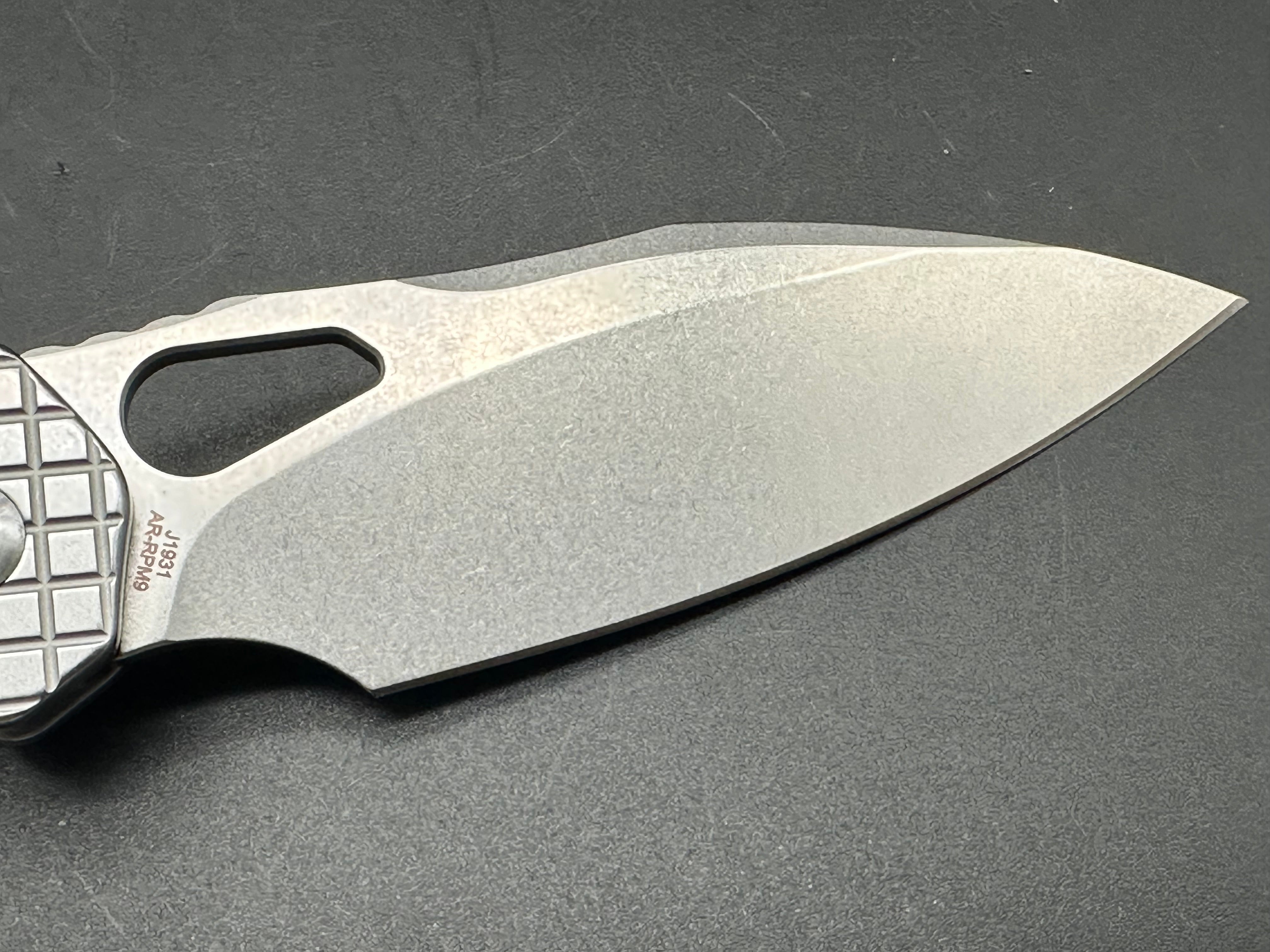 CJRB Frack Pocket Knife - Stainless Steel Handle, AR-RPM9 Blade, Button Lock (Model J1931 FST) - EDC, Camping, Hiking & Outdoor Survival Tool