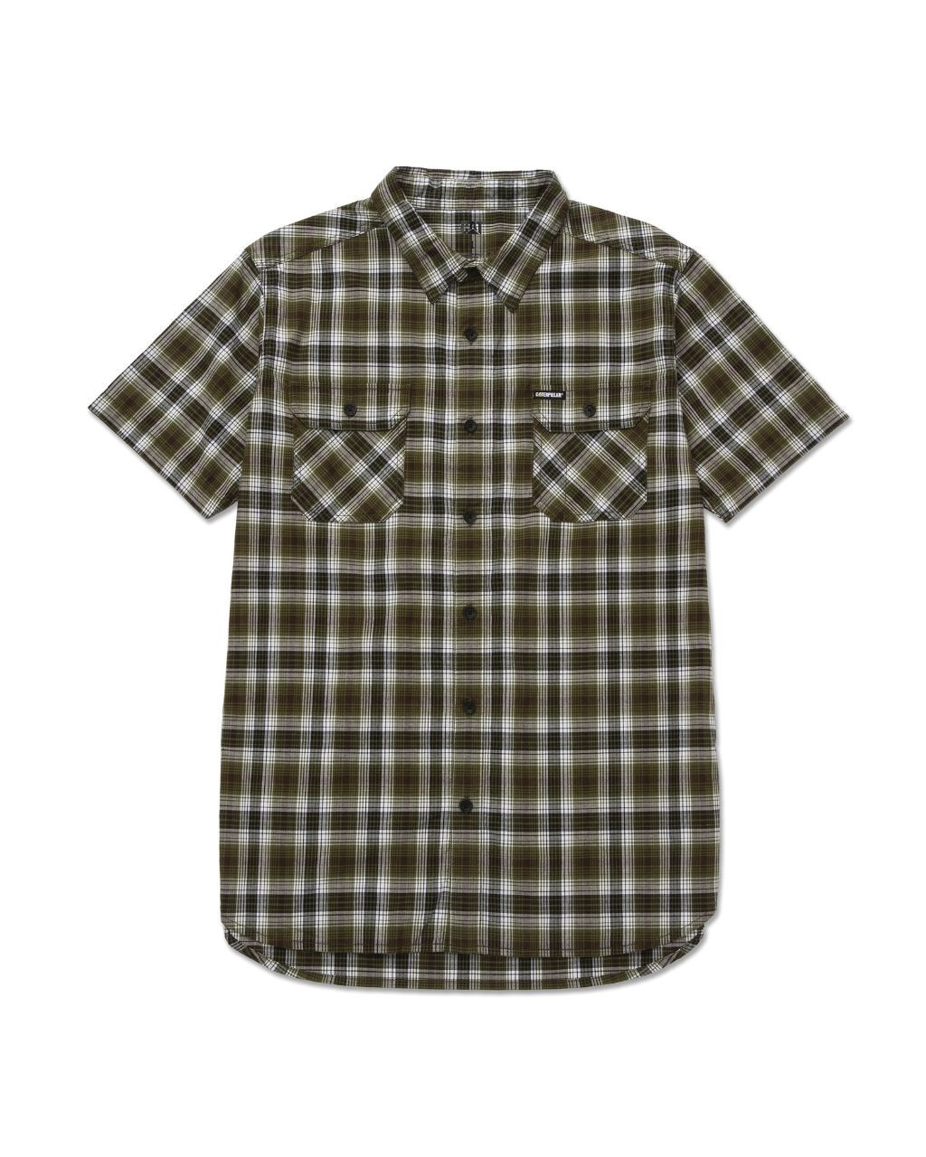 Stylish Plaid Short Sleeve Work Shirt for Men - Comfortable & Durable Office Casual Wear - Perfect for Business Casual, Outdoor Work & Weekend Outings