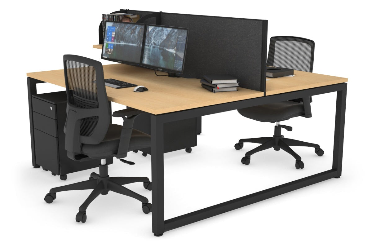 Quadro Loop Legs 2 Person Office Workstation - 1600L x 800W with Cable Management - Modern Shared Desk for Collaborative Workspaces & Home Offices
