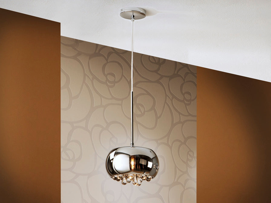 Argos 1/5/6Lt Crystal Ceiling Light Fixture - Chrome Finish Modern Chandelier for Living Room, Bedroom & Dining Room Lighting