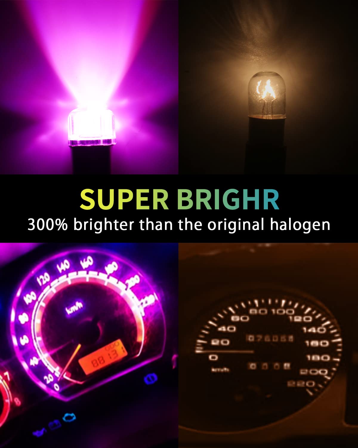 BA9S LED Car Bulbs - BA9 53 37 1895 1891 LED Bulb Pink (Pack of 10) - Super Bright Interior Lights for Car License Plate, Side Marker, Dome Lights - Perfect for Night Driving & Vehicle Customization