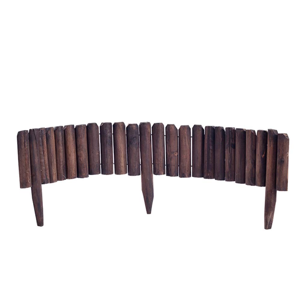 BBGS Flexible Wood Edging Fence - 30cm x 120cm Plug-in Log Roll Border for Garden, Patio, Lawn & Outdoor Landscaping - Easy Installation Picket Fence Panel (Pack of 3) - Perfect for Yard Decoration, Flower Bed Borders & Pathway Edging