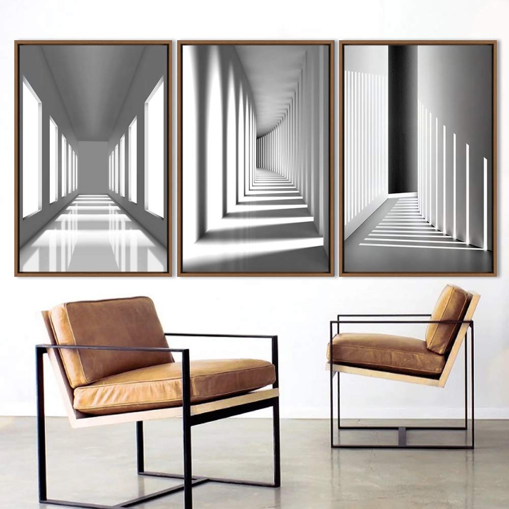 Wall26 3-Panel Framed Canvas Wall Art Set - Modern Cityscape Building Theme Print (16