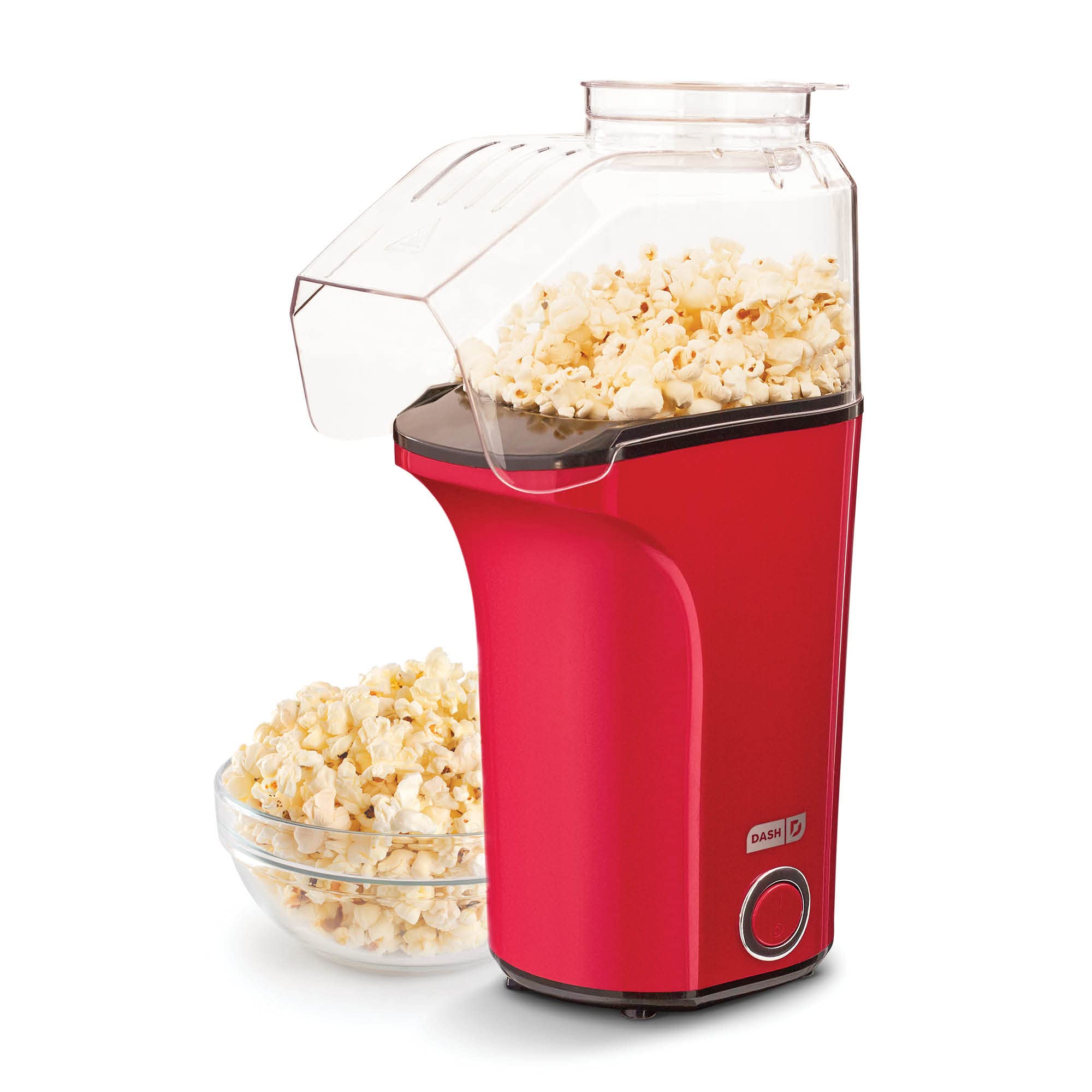 DASH Hot Air Popcorn Maker Machine - 16 Cup Capacity with Measuring Cup & Butter Melter - Healthy Oil-Free Popcorn Popper for Home Theater, Movie Nights, and Parties - Red