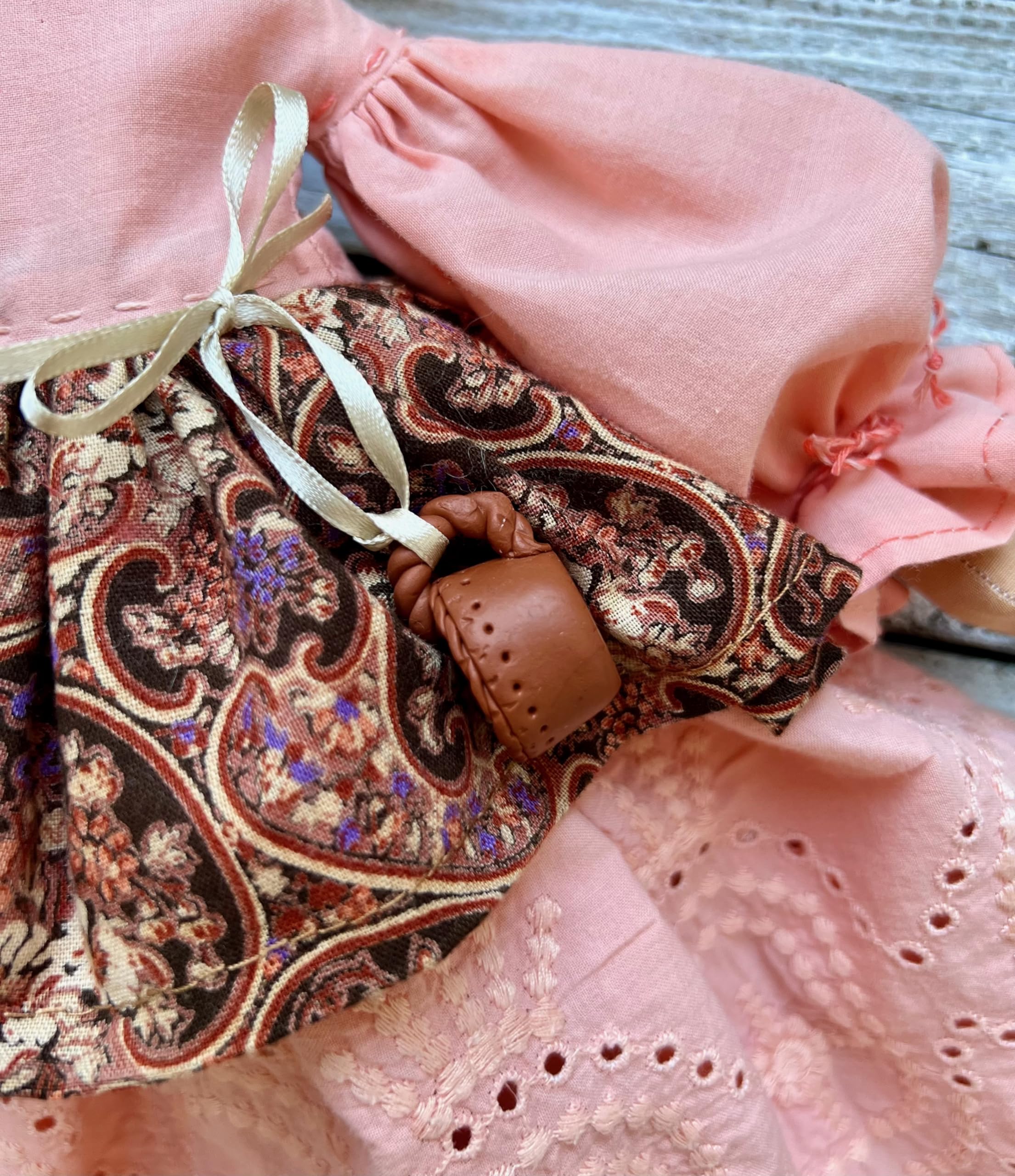 Handmade Boho Coffee Tilda Rag Doll - Cute Textile Kitchen Decor, Angel Home Accent, Unique Gift for Coffee Lovers & Mothers | Perfect for Farmhouse Kitchens, Coffee Shops & Nursery Decor