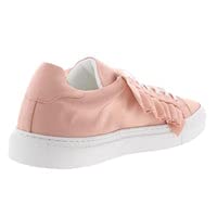 Pink Ruffle Satin Sneakers for Women - Size 10 US | Comfortable & Stylish Casual Shoes for Walking, Dating, and Parties