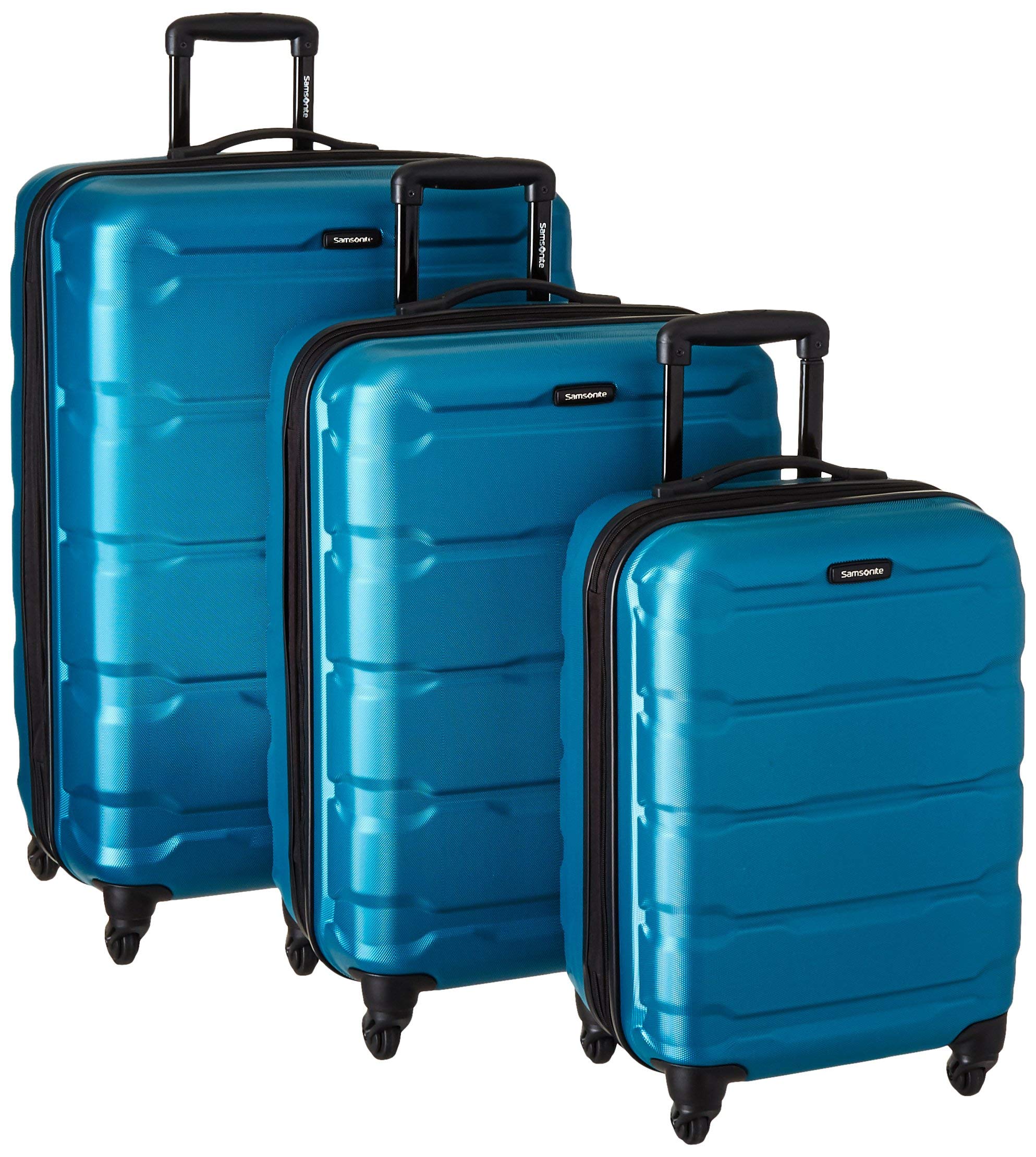 Samsonite Omni PC Hardside Expandable Luggage Set with 360° Spinner Wheels - 3-Piece (20/24/28 Inch) Carry On Suitcase in Caribbean Blue | Perfect for Business Travel, Family Vacations & International Trips
