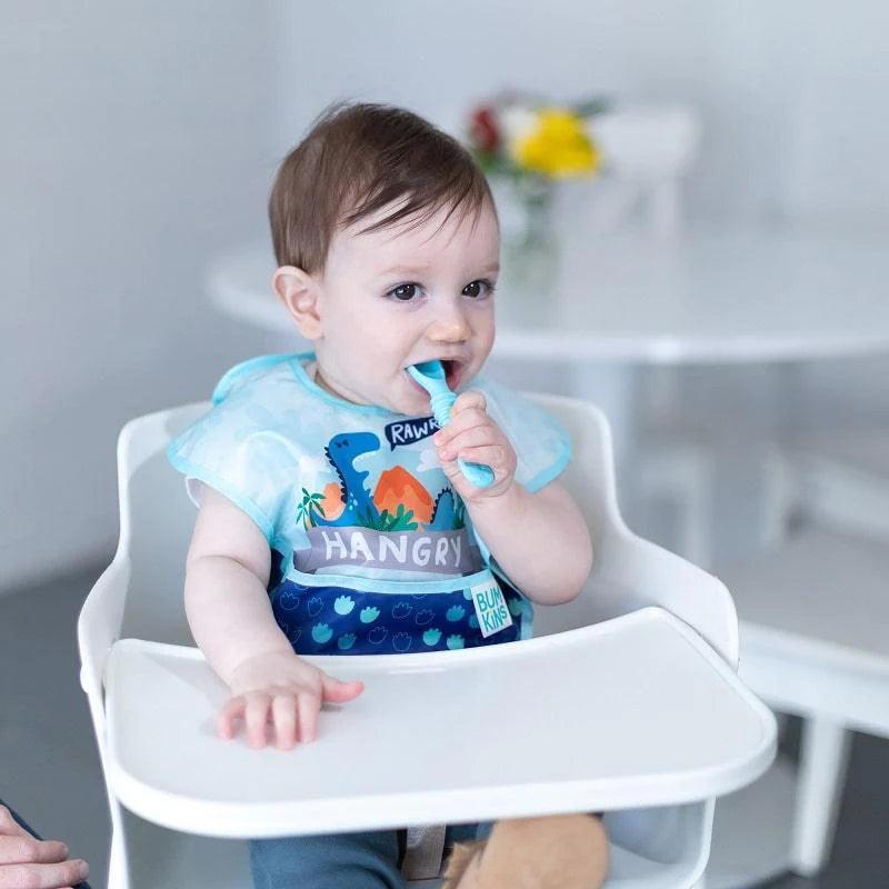 Bumkins SuperBib 3 Pack - Waterproof Baby Bibs for Messy Eaters | Soft, Adjustable & Easy Clean Feeding Bibs for Infants & Toddlers | Perfect for Meal Time, Daycare & Travel