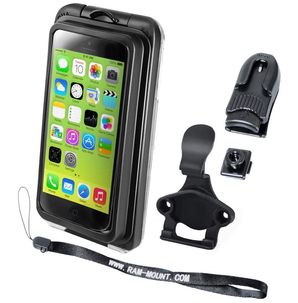 RAM-HOL-AQ7-2-I5C Aqua Box Pro 20 Waterproof Case with Cradle Clip & Belt Clip for iPhone 5/5C/5S - Durable Protection for Outdoor, Marine & Motorcycle Use