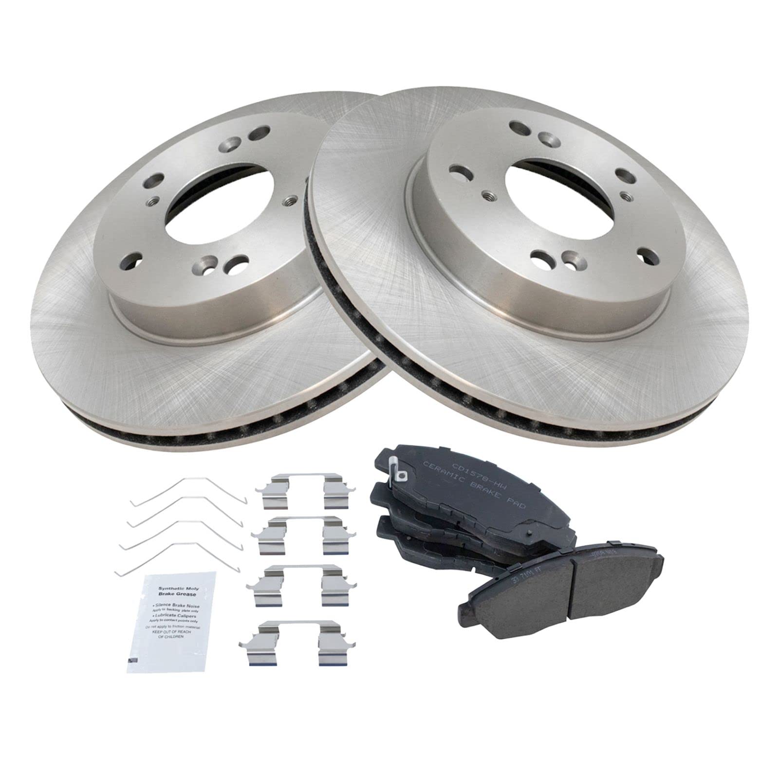 High-Performance Front Brake Pad & Rotor Kit - Ceramic Brake Pads & Rotors for 2012-2015 Honda Civic - Smooth Stopping Power for City Driving & Daily Commutes
