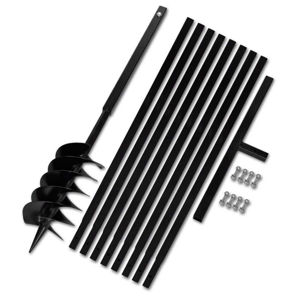 Steel Earth Auger Bit with Extension Tube - Heavy Duty Ground Drill for Planting Trees, Gardening & Landscaping | Perfect for DIY Projects, Farm Work & Outdoor Planting