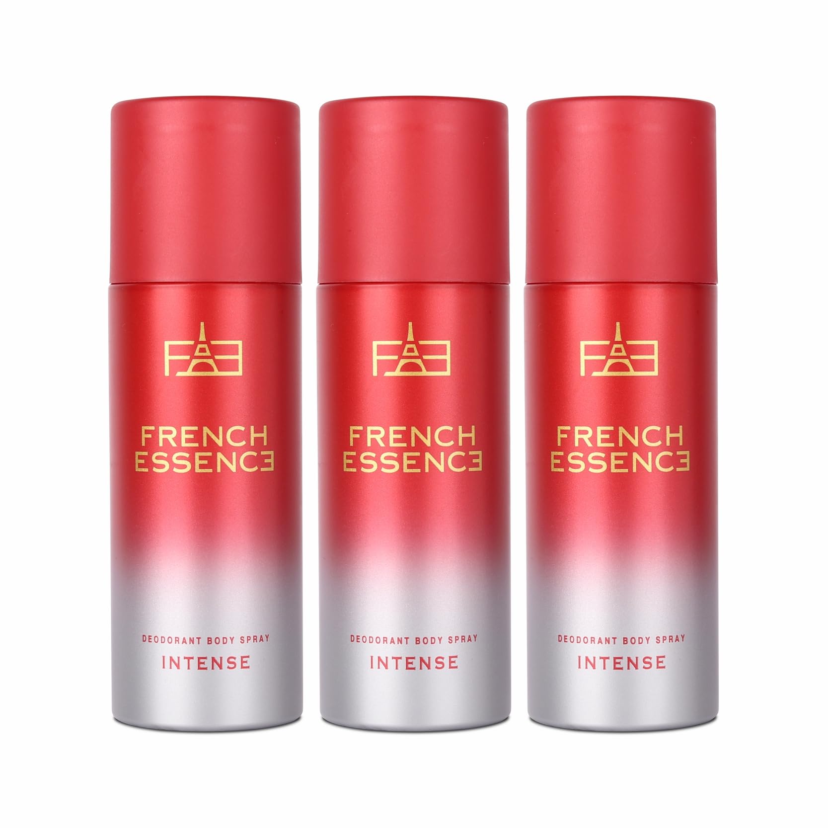 FRENCH ESSENCE Long Lasting Men's Deodorant Spray - Fresh & Intense Fragrance, 150ml (Pack of 3) | Body Spray for Daily Use, Gym, Work & Outdoor Activities