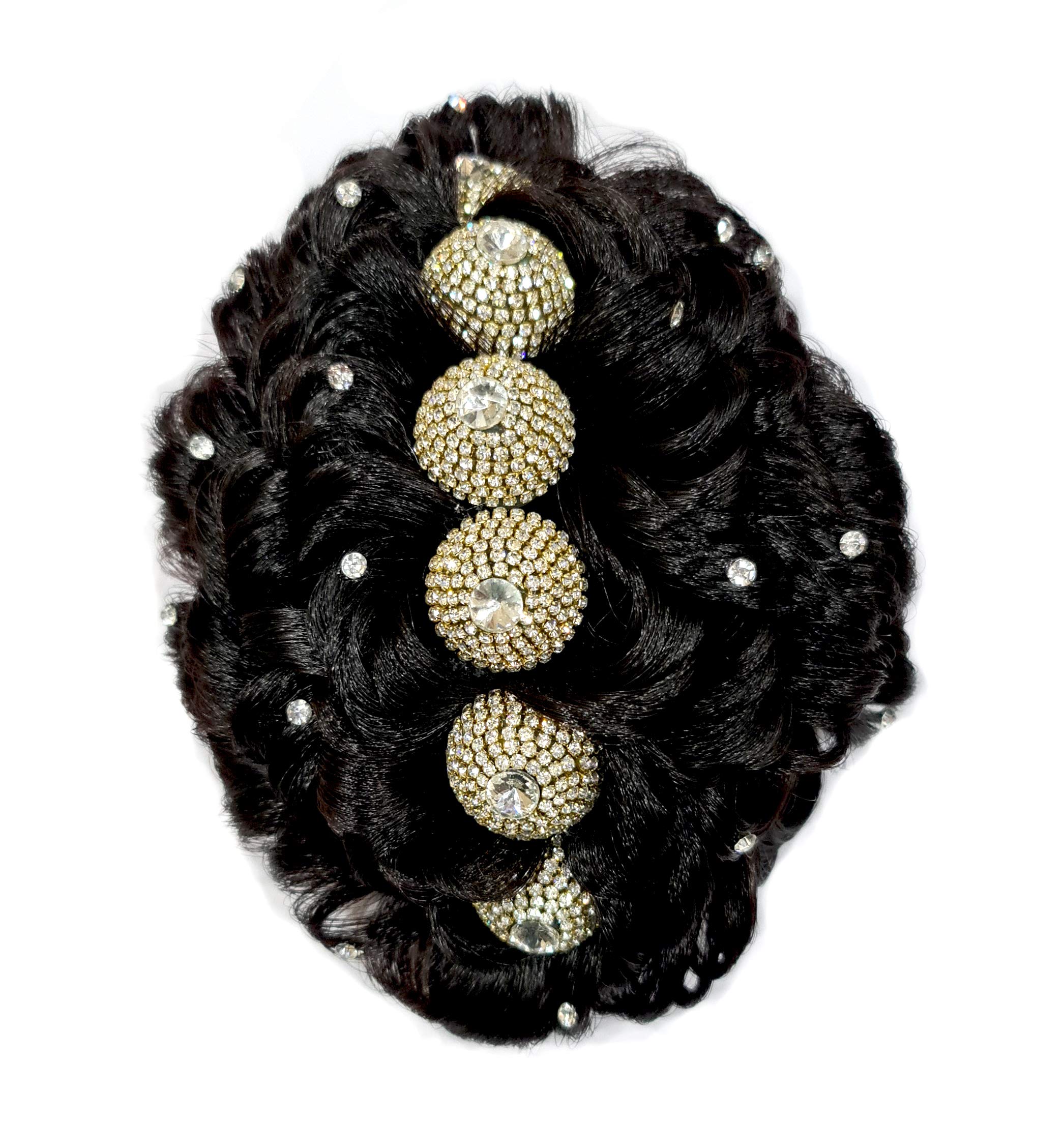 Perzit Wedding Hair Bun Flowers - Elegant Black Hair Accessories for Women (1 Piece) | Perfect for Bridal, Prom, and Formal Events