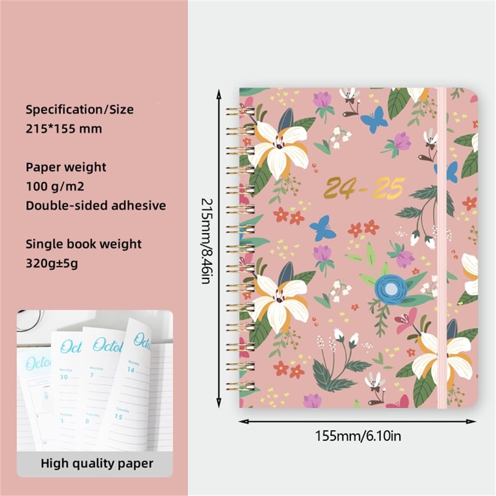 2024-2025 Weekly & Monthly Planner with Flexible Cover - Premium Alloy Plating & Index Tabs - Academic & Business Appointment Book for Students & Professionals - Perfect for School, Office & Personal Organization