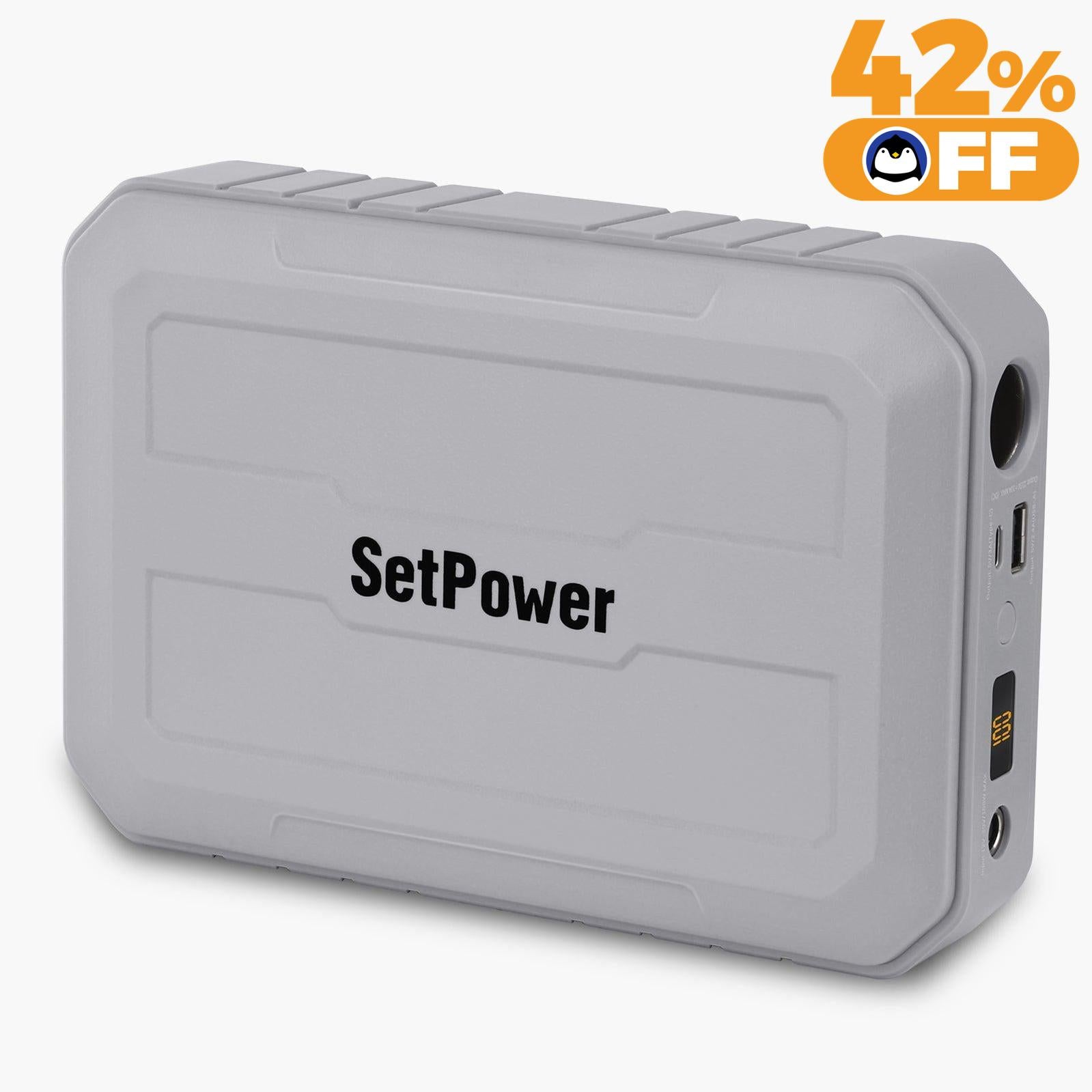 Setpower PG216Wh Portable Power Station - 216Wh Solar Generator with 300W AC Outlet, USB-C PD, USB Ports for Camping, Outdoor Adventures & Emergency Backup Power