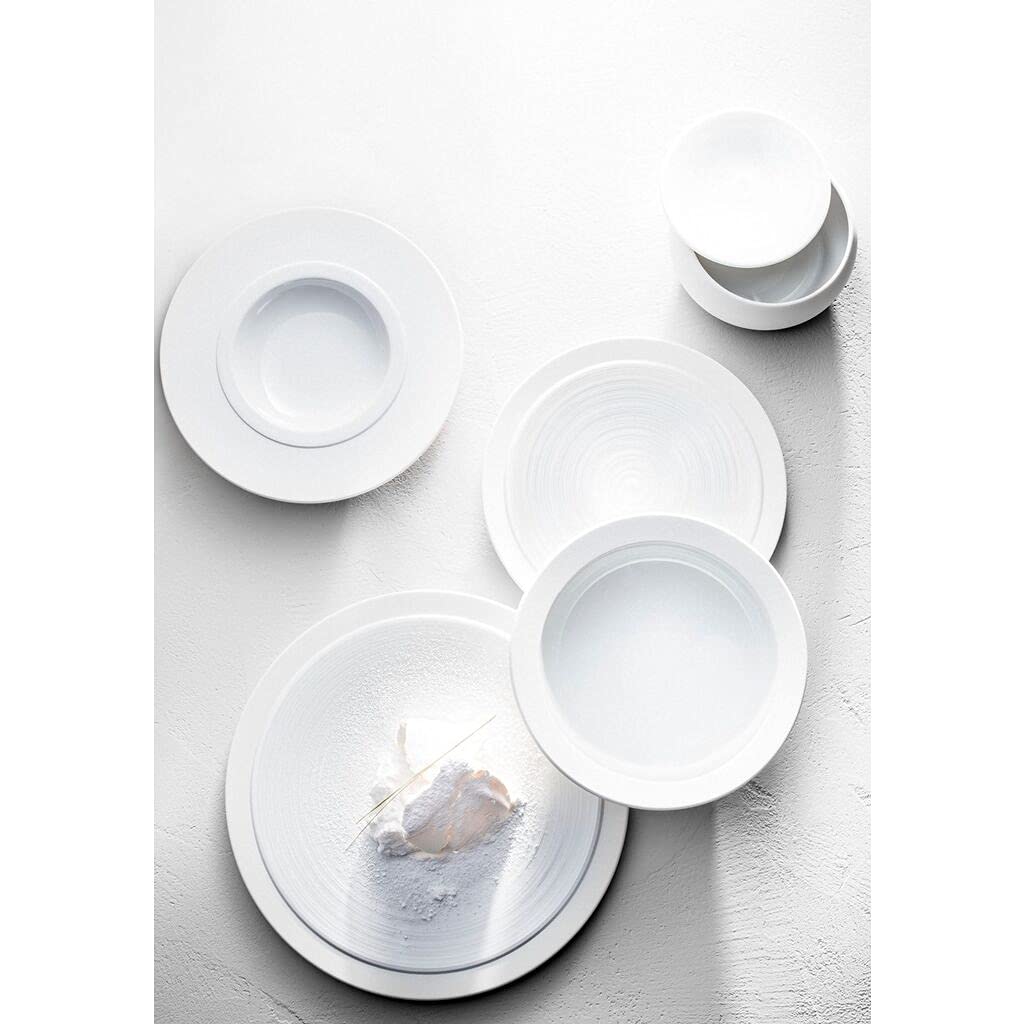 Bahia French Porcelain Cereal Bowl Set of 4 - 20cm Modern Ceramic Dishware for Kitchen | Microwave & Dishwasher Safe | Made in France | Elegant Bluestone Design | Perfect for Breakfast, Soup, Salad & Dessert Serving