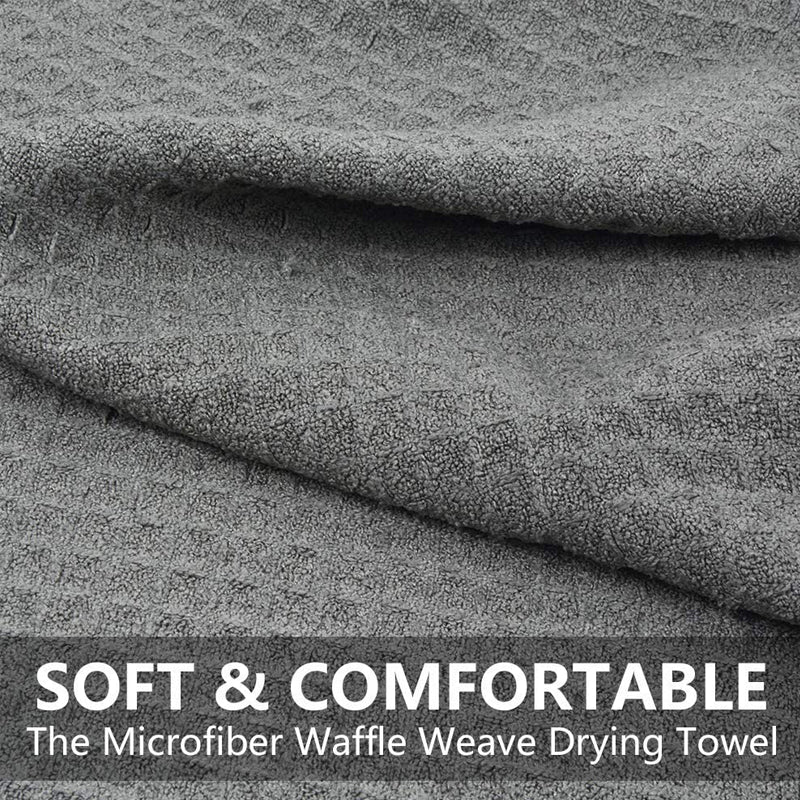 Premium Waffle Weave Microfiber Towel Set - 16x24 Inches, 380GSM, Ultra Absorbent & Quick Dry (Pack of 3) - Perfect for Gym, Spa, Beach & Bathroom Use