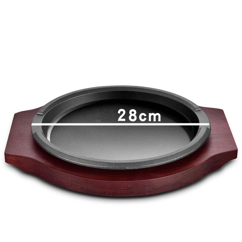 Premium Cast Iron Steak Skillet & Serving Plate Set - Asian Style Mini Cast Iron Dish with Wooden Board - Perfect for Sizzling Steaks, Appetizers & Tabletop Cooking - Ideal for Home Kitchen, Restaurants & Outdoor BBQs