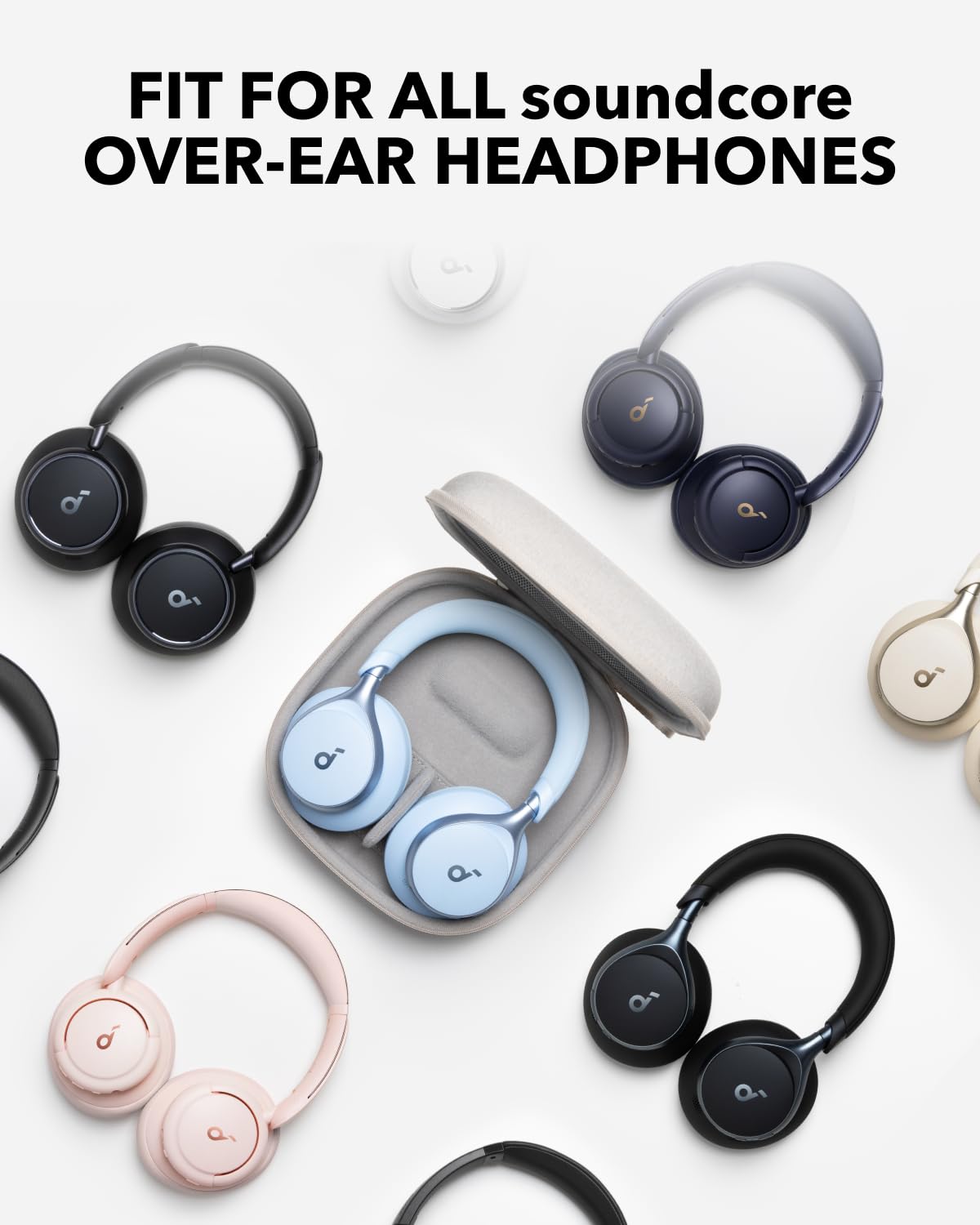Soundcore Anker Life Q20 Hybrid Active Noise Cancelling Wireless Bluetooth Headphones - 60H Playtime, Hi-Res Audio, Deep Bass, Memory Foam Ear Cups with Travel Case - Perfect for Travel, Work & Commuting
