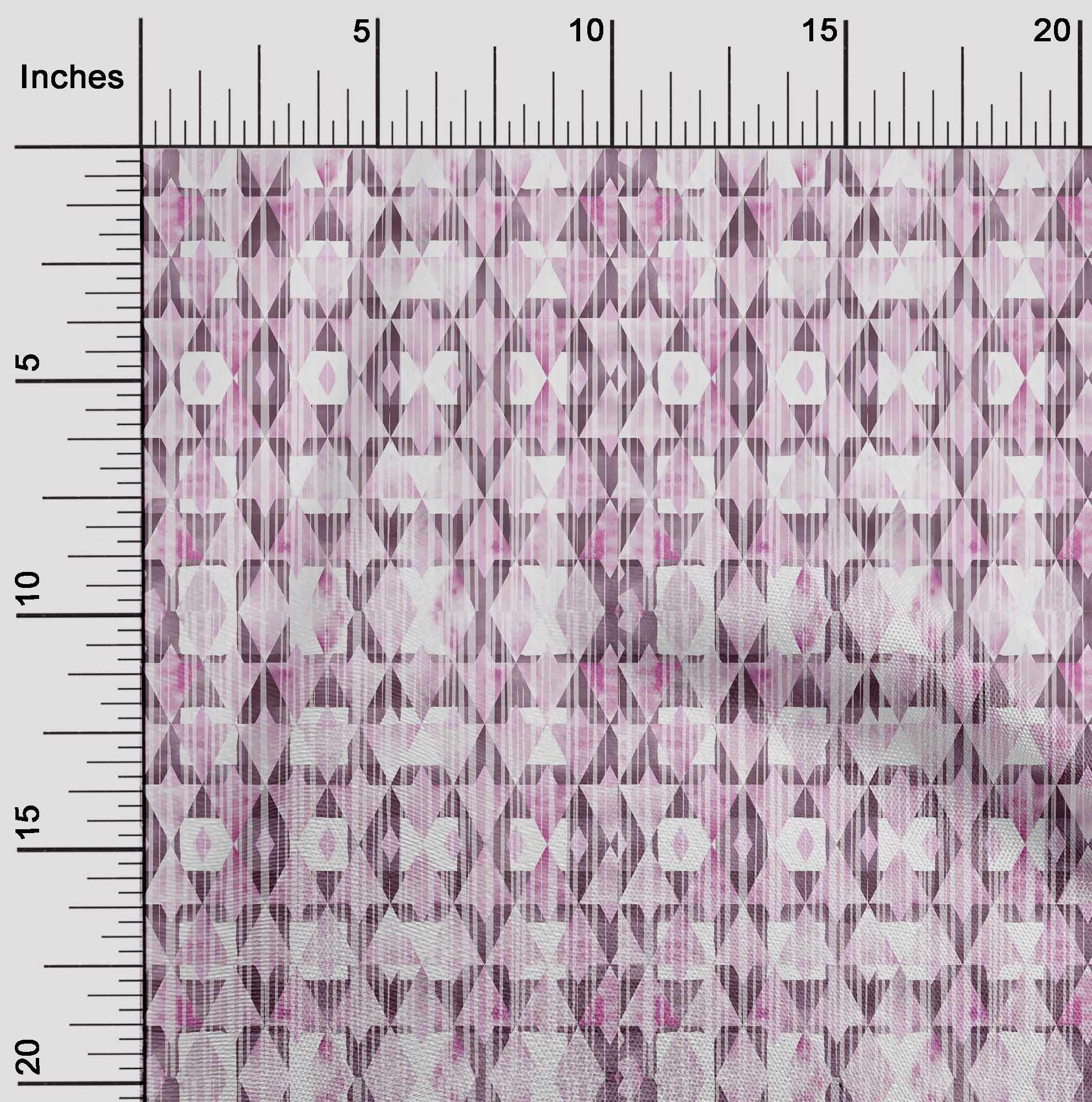 oneOone Silk Tabby Light Pink Geometric Watercolor Print Fabric by The Yard - 42 Inch Wide Dress Material for DIY Fashion & Home Decor Projects