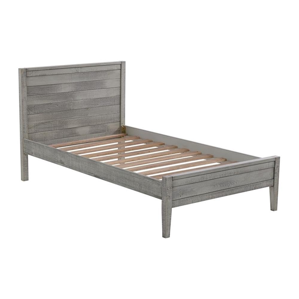 Alaterre Windsor 3-Piece Twin Bedroom Set with Panel Bed & 2 Nightstands - Driftwood Gray - Perfect for Kids' Rooms, Guest Bedrooms & Small Spaces