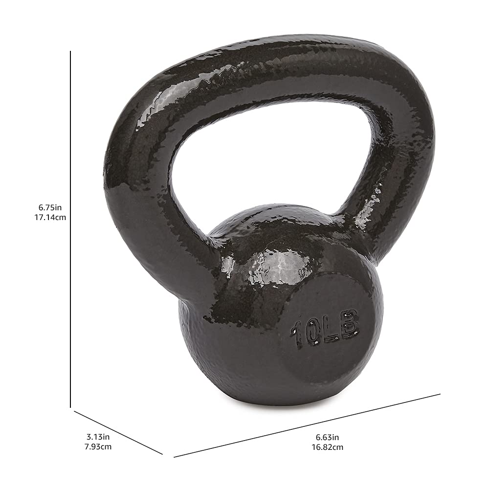 Amazon Basics Cast Iron Kettlebell - 5-50 lbs Weight Options for Home Gym, Strength Training & CrossFit Workouts | Durable Fitness Equipment for Men & Women