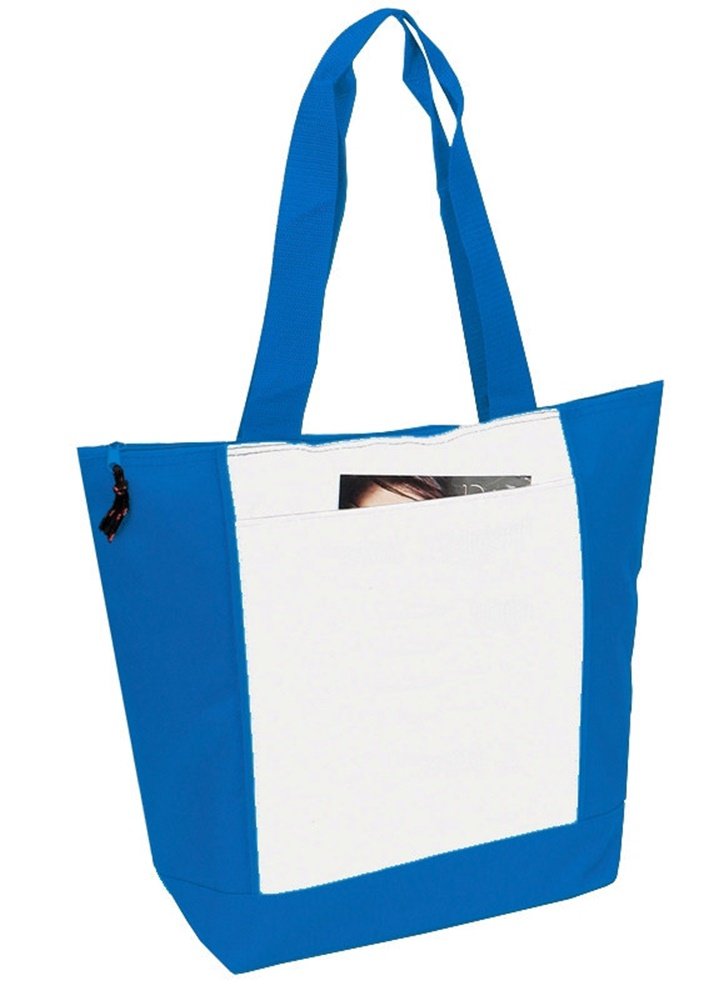Premium Polyester Zippered Tote Bag - Large Durable Shopping Tote with Secure Zipper Closure - Perfect for Groceries, Work, Travel & Gym