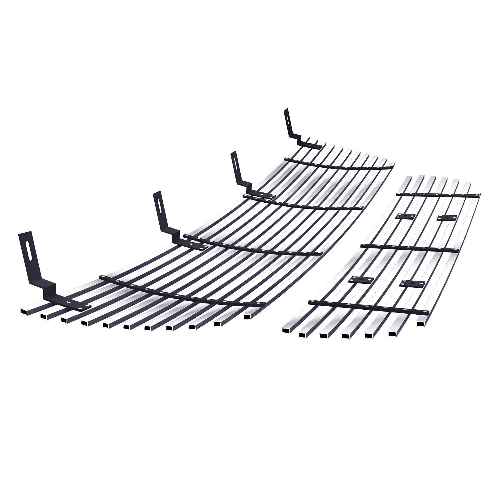 APS Compatible with Ford Explorer 2002-2005 Main Upper Lower Bumper Chrome Billet Front Grill Grille Insert Combo F87989A - Upgrade Your Truck's Style for Off-Road Adventures & Car Shows